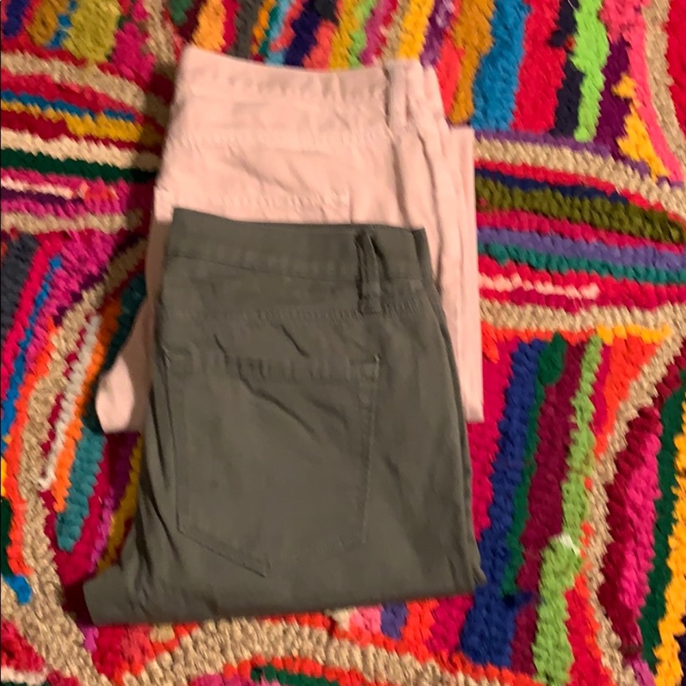 Loft peach and olive jeans